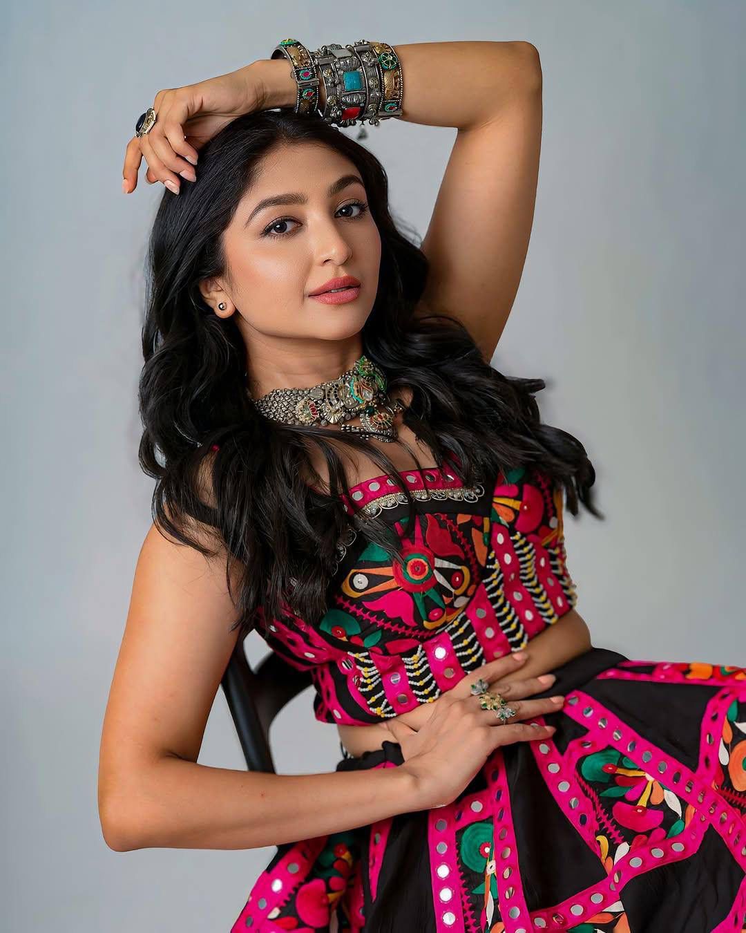 Black Tone Mirror Lehenga - Image 2