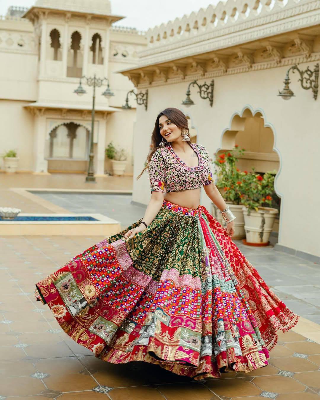 GREEN CHANIYA CHOLI COTTON BLEND - Image 5