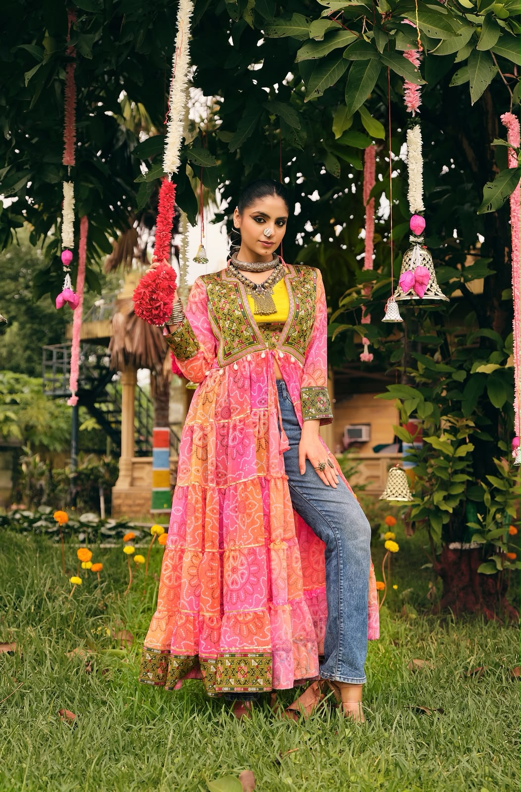 Indigo Heritage Tiered Maxi Jacket - Image 4
