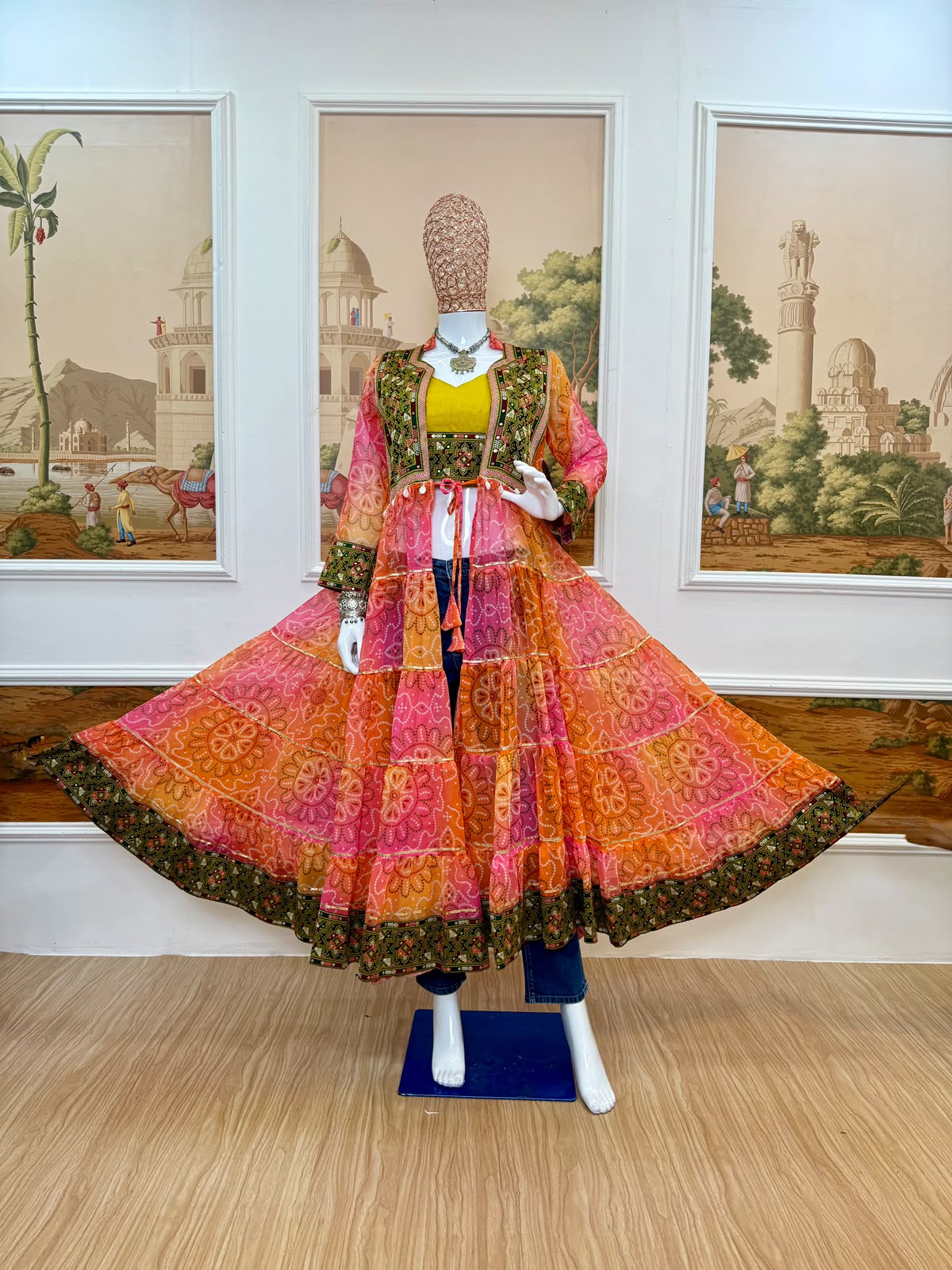 Indigo Heritage Tiered Maxi Jacket - Image 7