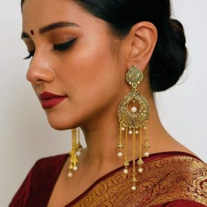 Heritage Pearl Cascade Chandbali Earrings