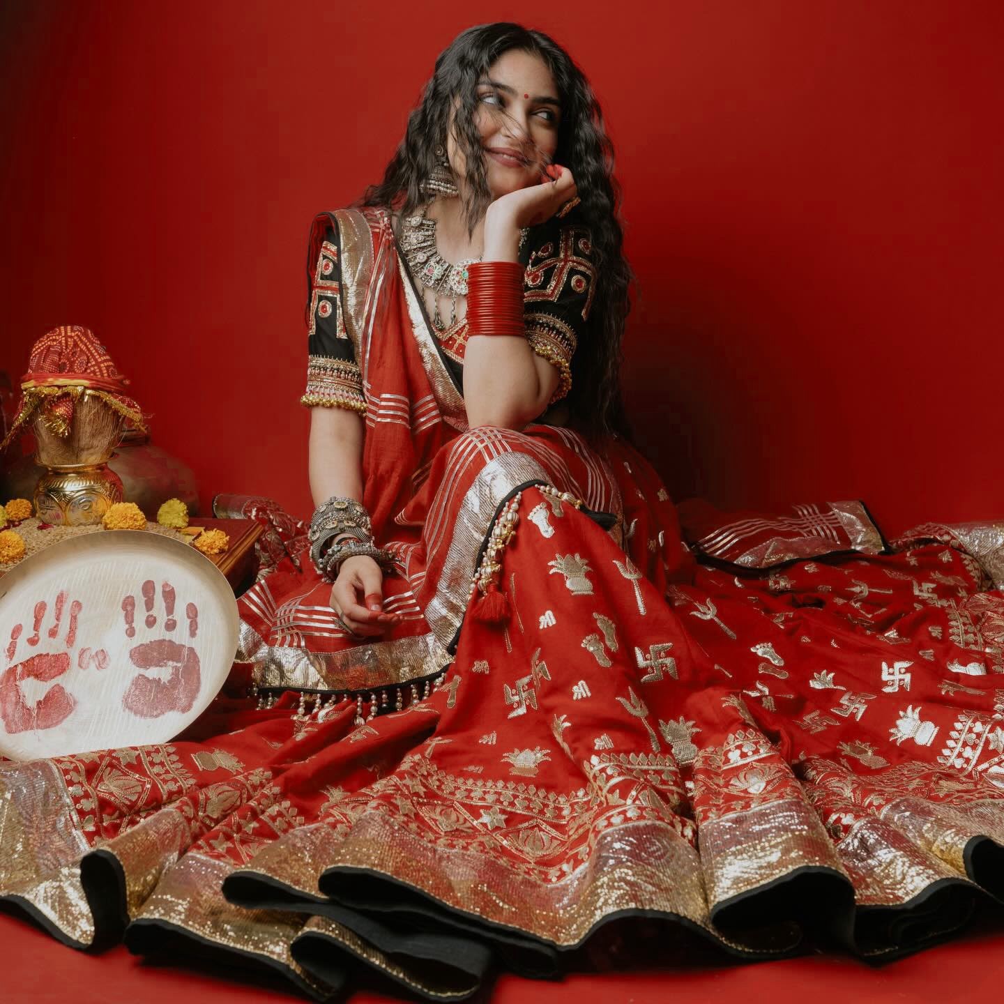 Royal Red Traditional Lehenga Choli - Image 3
