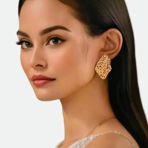 Melted Gold Statement Earrings