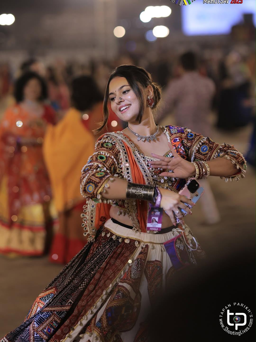 Heavy Black And Orange Chanya Choli - Image 2