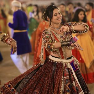 Heavy Black And Orange Chanya Choli