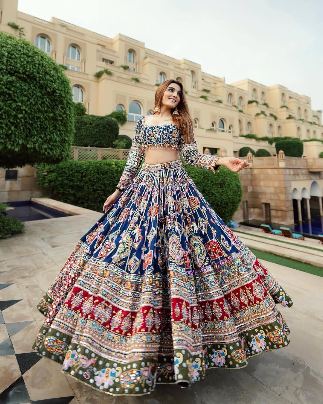 Dark Blue Chaniya Choli - Image 3