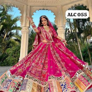 Rani Pink Bridal Lehenga Choli with Heritage Embroidery