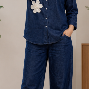 Flower Touch Denim Co-ord set