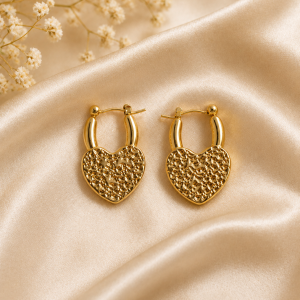 Gold Plated Anti Tarnish Heart Earrings