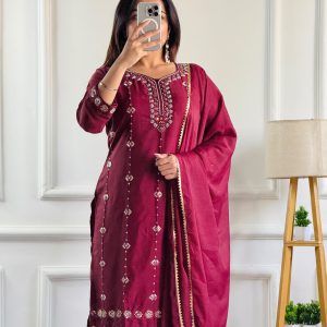 Red Embroidered Suit